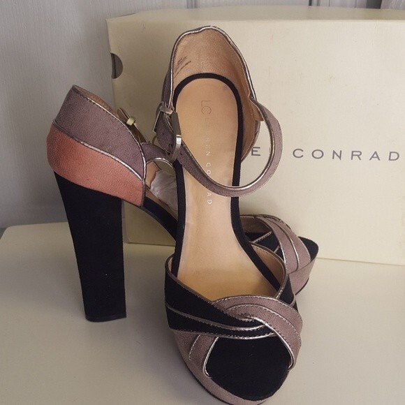 Lauren Conrad Dezi Peep Toe Heel Platform Shoe - Picture 1 of 10
